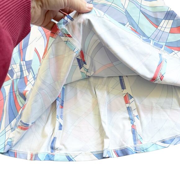 J. McLaughlin Catalina Cloth Tennis Swing Circle Skirt Geometric Design Small S - Picture 6 of 11